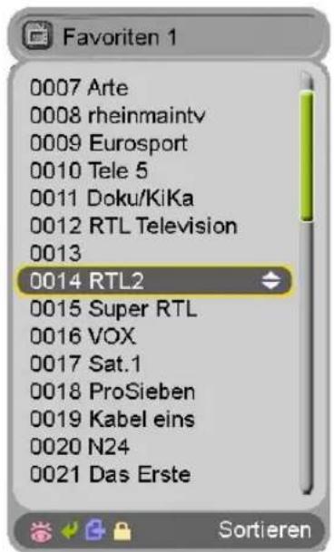 Homecast S5001 CICR - Favoriten-Programmlisten - 2