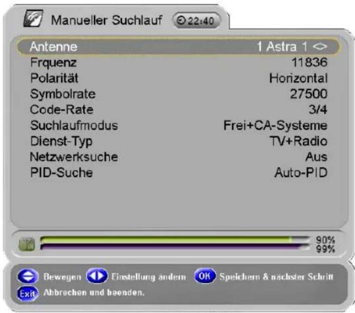 Homecast S5001 CICR - Suchlauf Manuell - 1