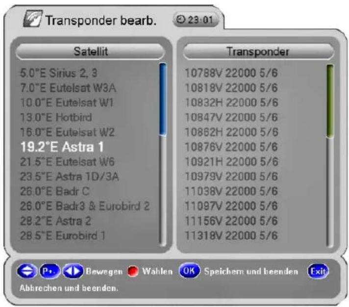 Homecast S5001 CICR - Transponder bearbeiten - 1