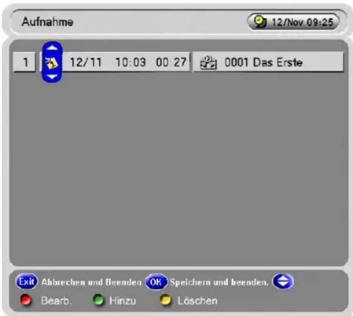 Homecast S5001 CICR - Aufnahme/Timer-Einstellung - 1