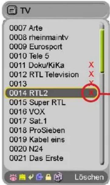 Homecast S5001 CICR - Programme – „Löschen“ - 1