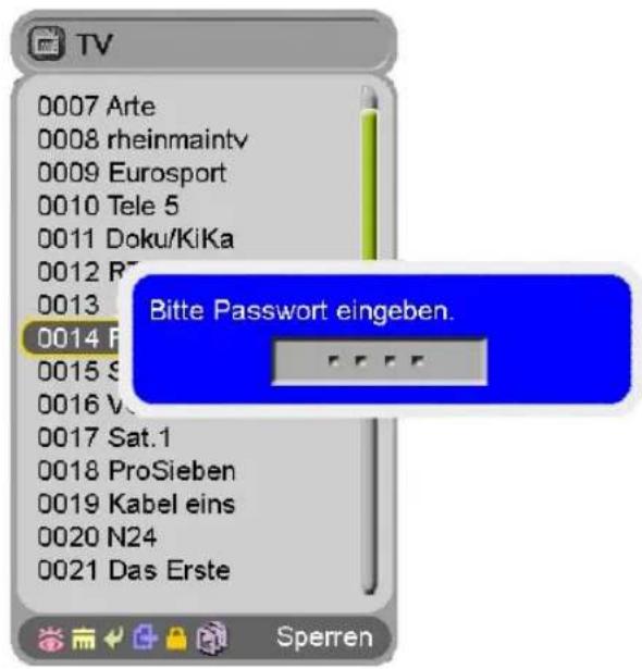 Homecast S5001 CICR - Programme – „Sperren“ - 1