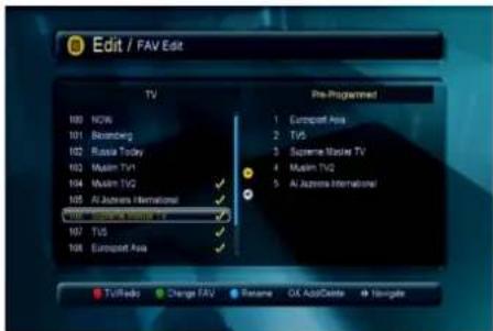 Homecast Pure HD - Favoritenprogramme bearbeiten - 1