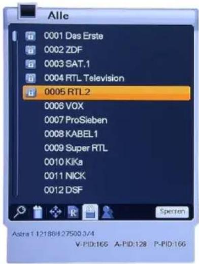 Homecast HS3100 CIIR - Programme – „Sperren“ - 1