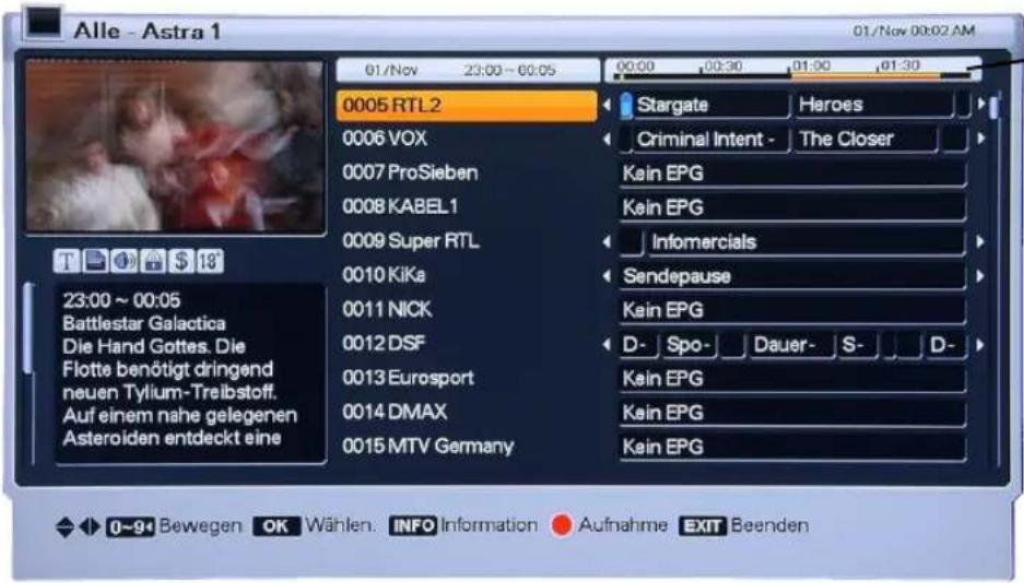 Homecast HS3100 CIIR - EPG (Elektronische Programmführung) - 1