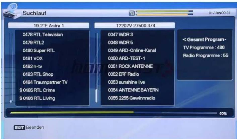 Homecast HS3100 CIIR - Receiver in Betrieb nehmen und einrichten - 3