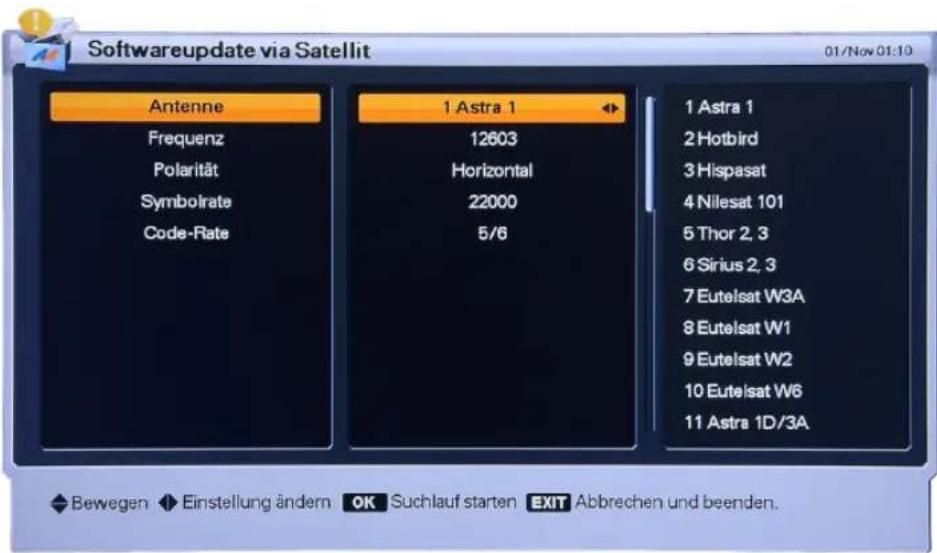 Homecast HS3100 CIIR - Softwareupdate via Satellite - 1