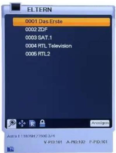 Homecast HS3100 CIIR - Favoriten-Programmlisten - 2