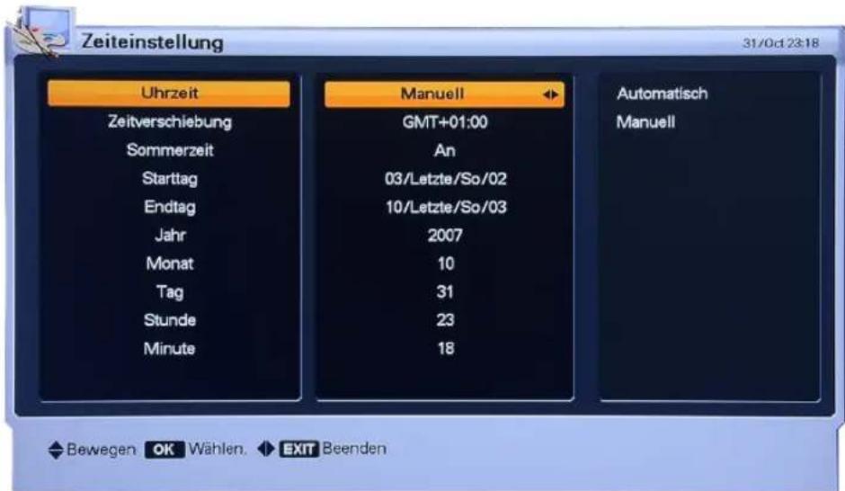 Homecast HS3100 CIIR - Zeiteinstellung - 1
