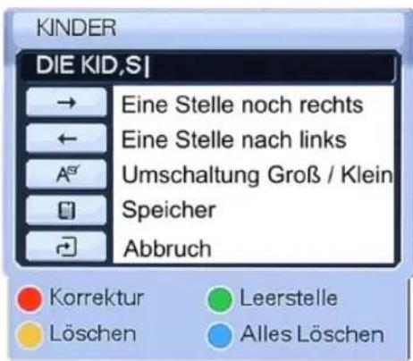Homecast HS3100 CIIR - Programme/Favoritenlisten – „Umbenennen“ - 6