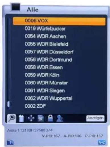 Homecast HS3100 CIIR - A-Z Sortierung - 1