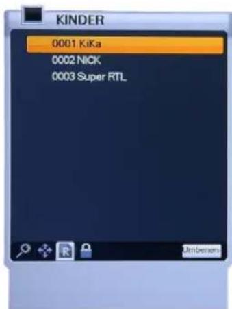 Homecast HS3100 CIIR - Programme/Favoritenlisten – „Umbenennen“ - 3