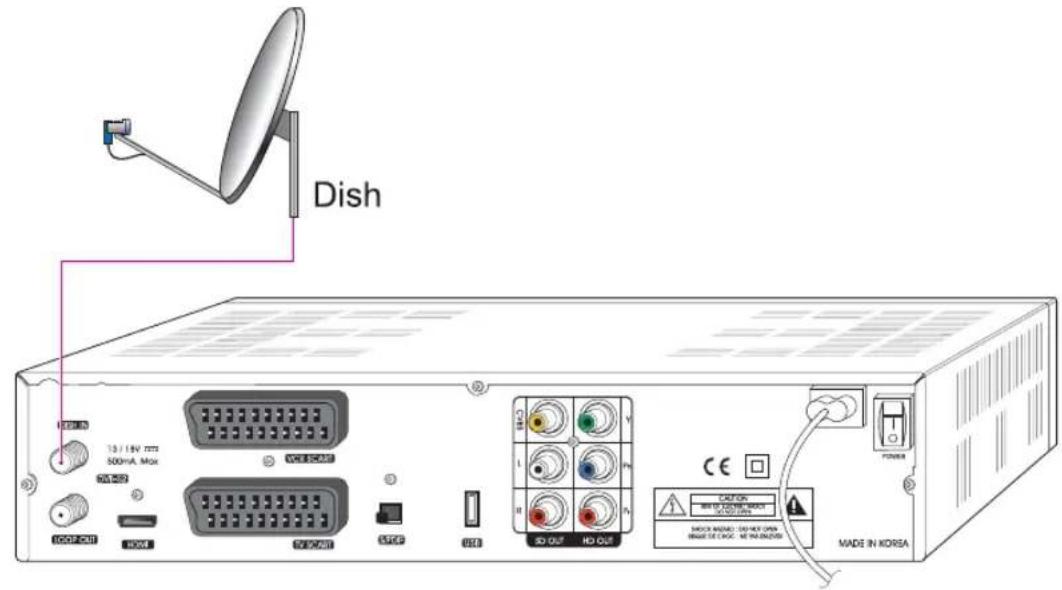 Homecast HS3100 CIIR - Receiver an Empfangsanlage anschließen: - 1