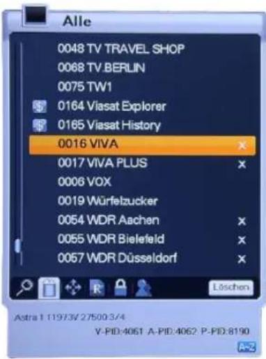 Homecast HS3100 CIIR - Programme – „Löschen“ - 1