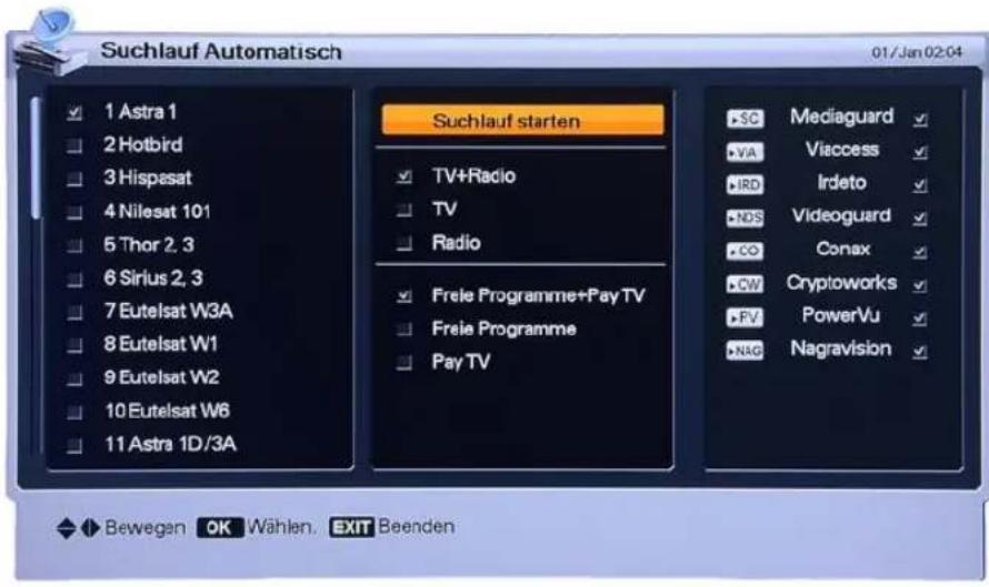 Homecast HS8500 CIPVR - Suchlauf Automatisch - 1