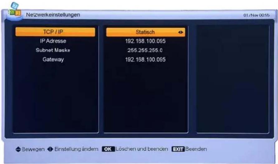 Homecast HS8500 CIPVR - Netzwerkeinstellungen - 1