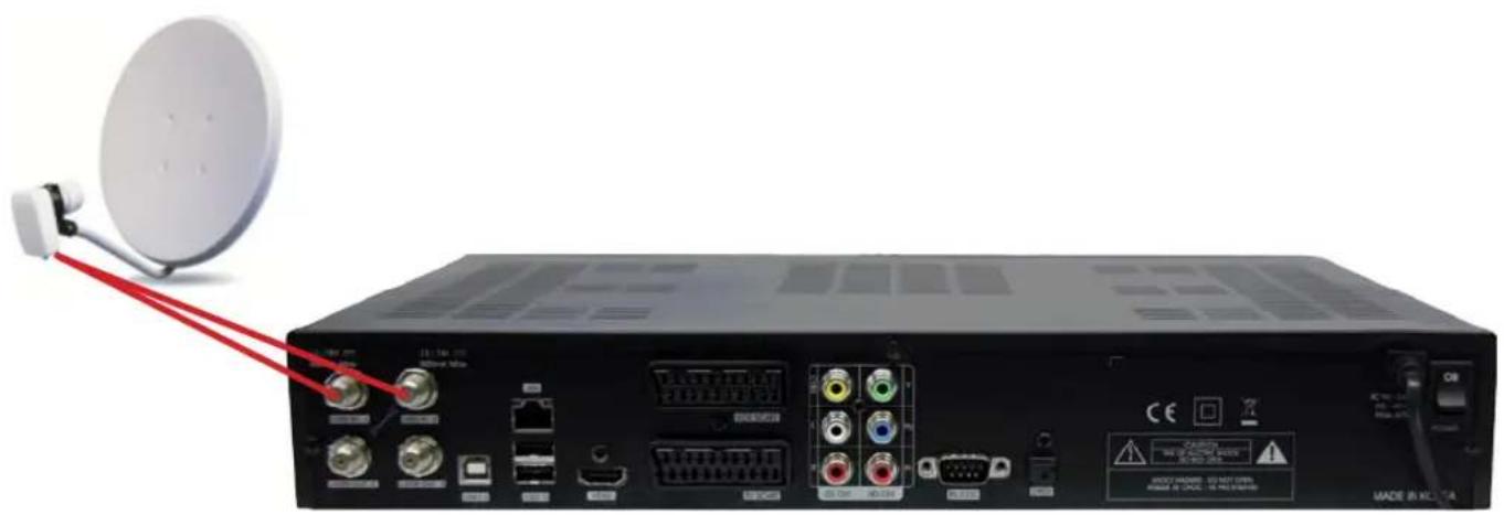 Homecast HS8500 CIPVR - Anschließen der Satelliten-Empfangsanlage - 1