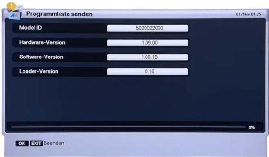 Homecast HS8500 CIPVR - Programmliste senden - 1