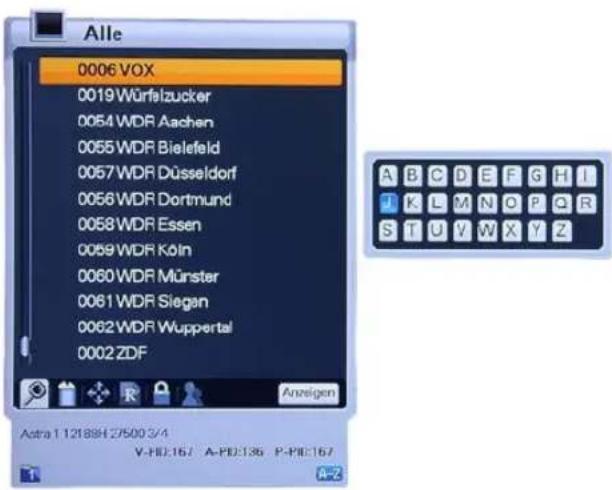 Homecast HS8500 CIPVR - A-Z Sortierung - 1