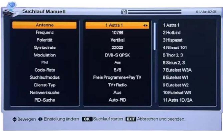 Homecast HS8500 CIPVR - Suchlauf Manuell - 1