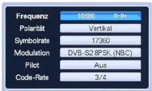 Homecast HS8500 CIPVR - Transponder bearbeiten - 3