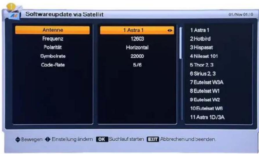 Homecast HS8500 CIPVR - Softwareupdate via Satellit - 1