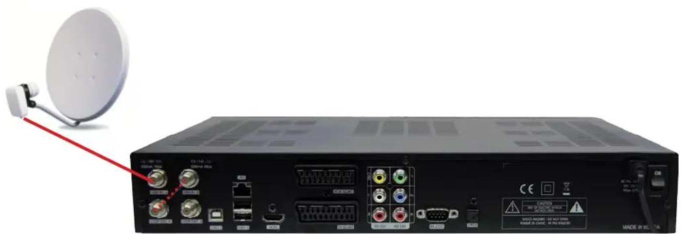 Homecast HS8500 CIPVR - Anschließen der Satelliten-Empfangsanlage - 2
