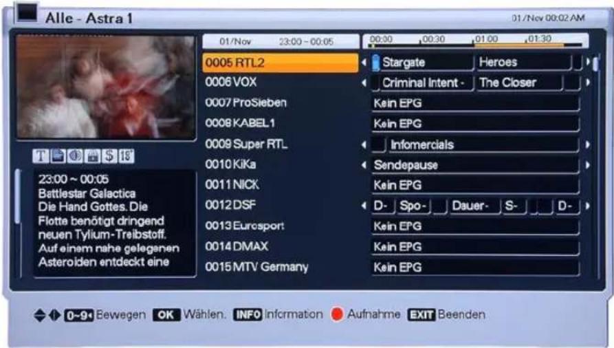 Homecast HS8500 CIPVR - Aufnahme/Timer-Einstellung - 1