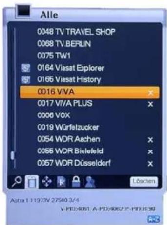 Homecast HS8500 CIPVR - Programme – „Löschen“ - 1