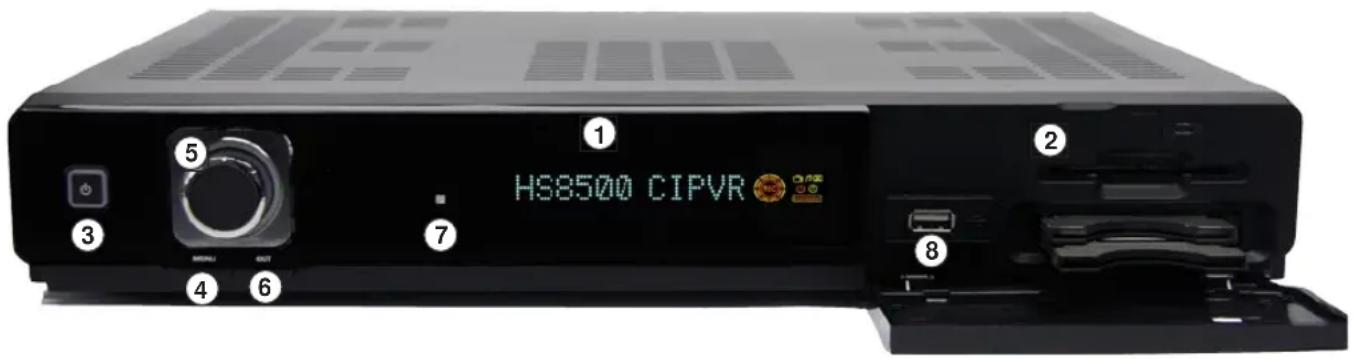 Homecast HS8500 CIPVR - Ansicht der Vorderseite mit geöffneter Frontklappe - 1