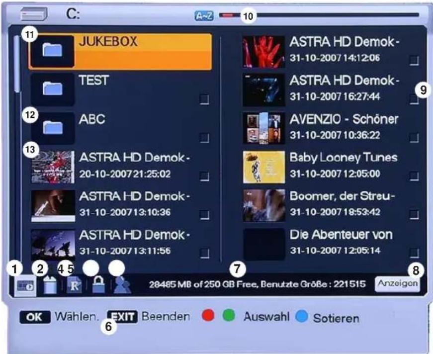 Homecast HS8500 CIPVR - Wiedergabeliste/Abspielfunktion - 1