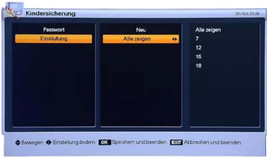 Homecast HS8500 CIPVR - Kindersicherung - 1