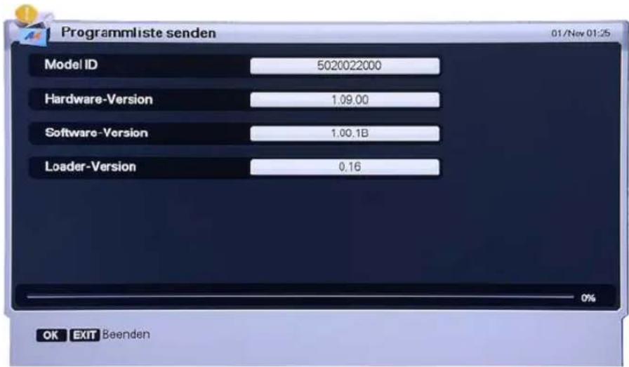 Homecast HS9000 CIPVR - Programmliste senden - 1