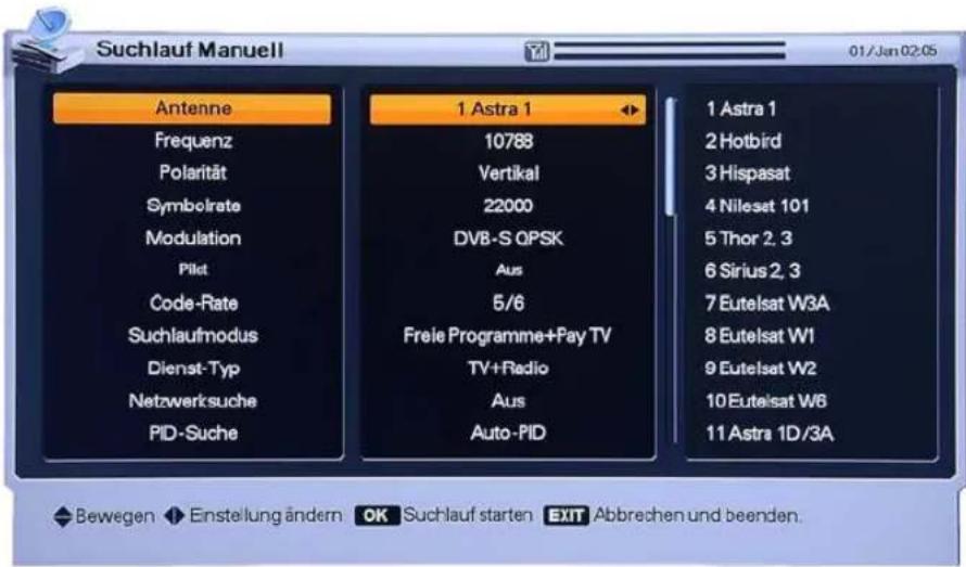 Homecast HS9000 CIPVR - Suchlauf Manuell - 1