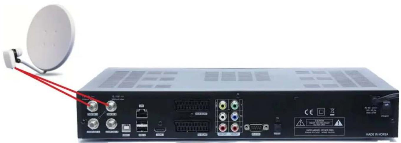 Homecast HS9000 CIPVR - Anschließen der Satelliten-Empfangsanlage - 1