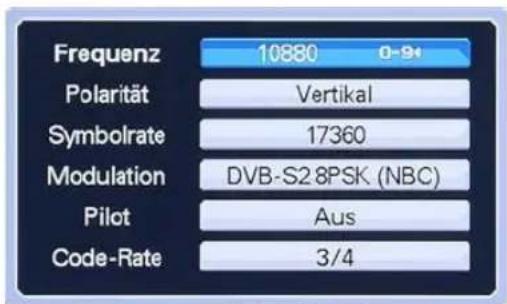 Homecast HS9000 CIPVR - Transponder bearbeiten - 3