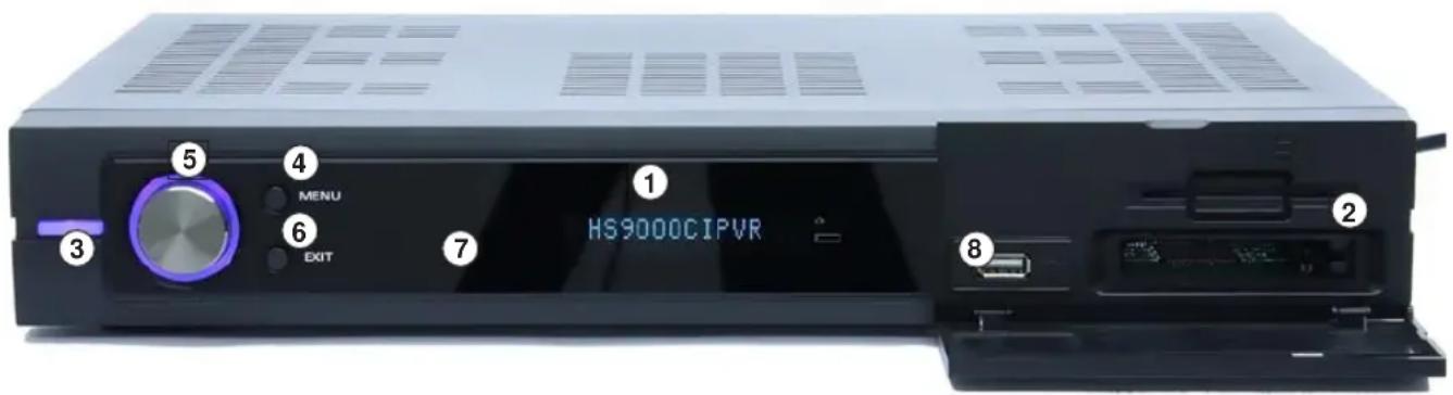 Homecast HS9000 CIPVR - Ansicht der Vorderseite mit geöffneter Frontklappe - 1