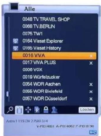 Homecast HS9000 CIPVR - Programme – „Löschen“ - 1