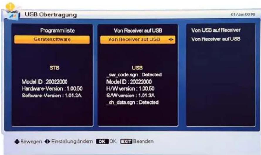 Homecast HS9000 CIPVR - USB Übertragung (Softwareübertragung via USB) - 1