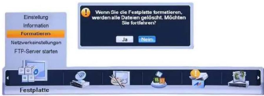 Homecast HS9000 CIPVR - Formatierung - 1