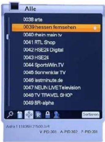 Homecast HS9000 CIPVR - Programme – „Sortieren“ - 1