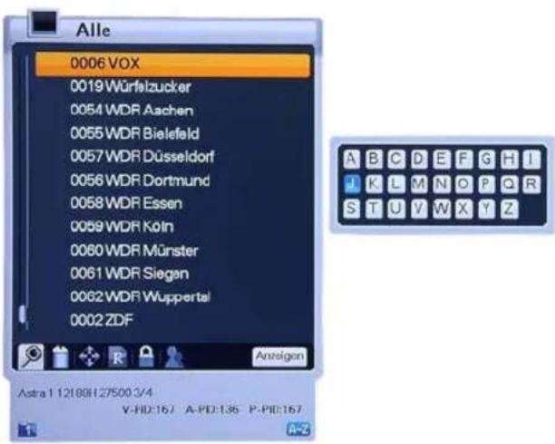 Homecast HS9000 CIPVR - A-Z Sortierung - 1