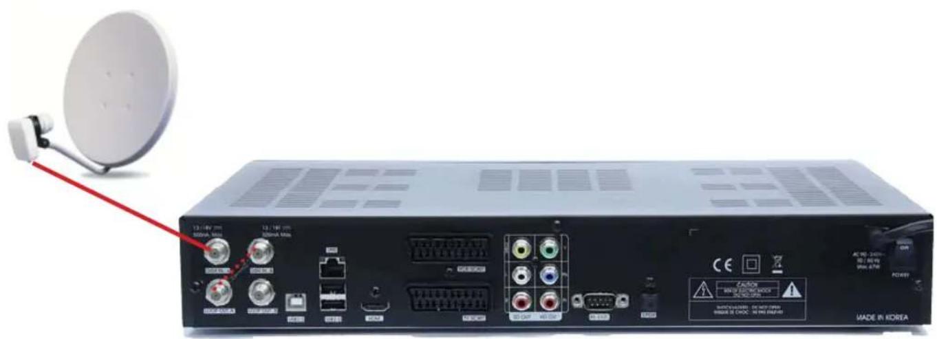 Homecast HS9000 CIPVR - Anschließen der Satelliten-Empfangsanlage - 2