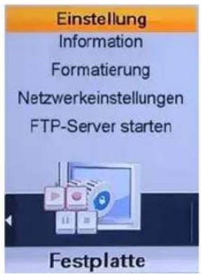 Homecast HS9000 CIPVR - FTP-Server starten: - 1