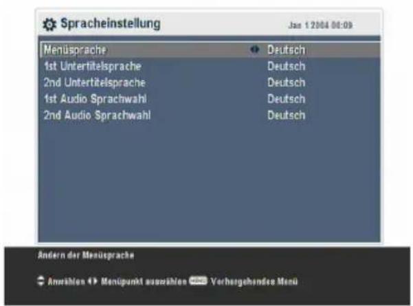 TOPFIELD TF 7700 HTCO VISEO plus - Spracheinstellungen - 1