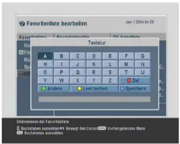 TOPFIELD TF 7700 HTCO VISEO plus - Die Benutzung der Bildschirmtastatur - 1