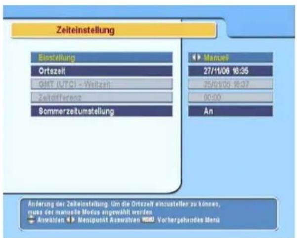 TOPFIELD TF 6600 T HDMI - Einstellung der Ortszeit - 1