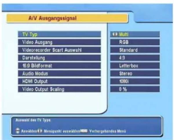 TOPFIELD TF 6600 T HDMI - Video- und Audioeinstellungen - 1