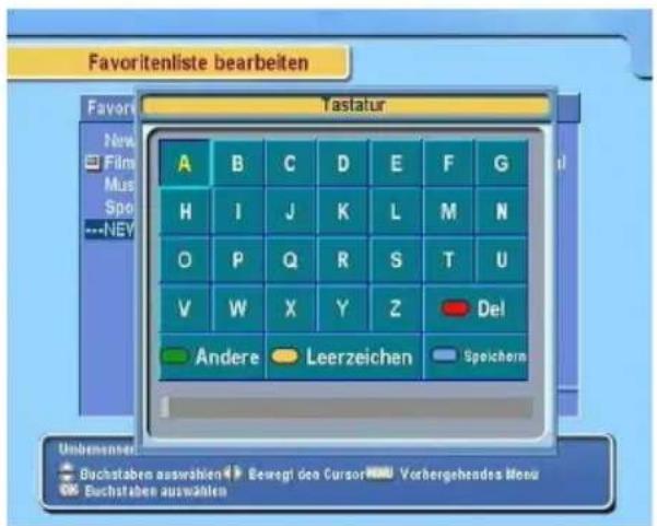 TOPFIELD TF 6600 T HDMI - Die Benutzung der Bildschirmtastatur - 1