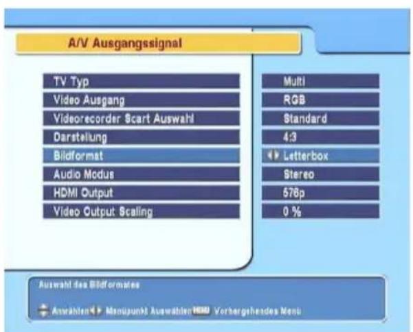 TOPFIELD TF 5050 CI HDMI - Video- und Audioeinstellungen - 1